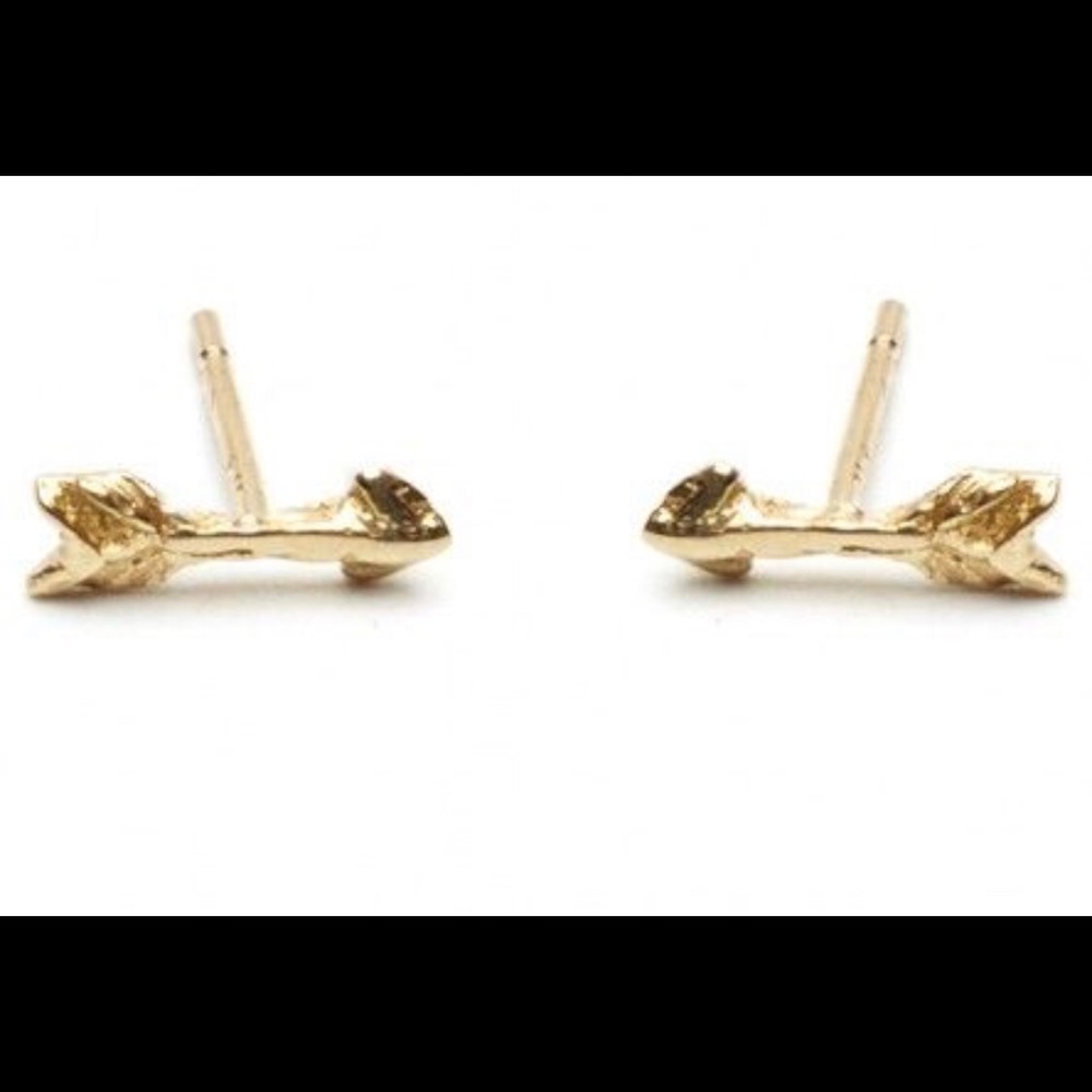 Odette NY 14k gold arrow earrings - pair!